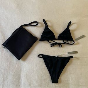 Gooseberry Intimates “So Chic” Bikini Set in Black NWT